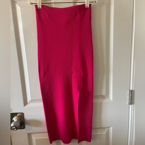 NEW Express Body Contour Ribbed Midi Skirt